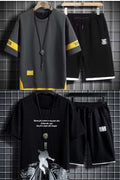 Buy 1 Get 1 Free Men's Summer Set Casual Sports Suit Tracksuit - Short Sleeves T-Shirt  871