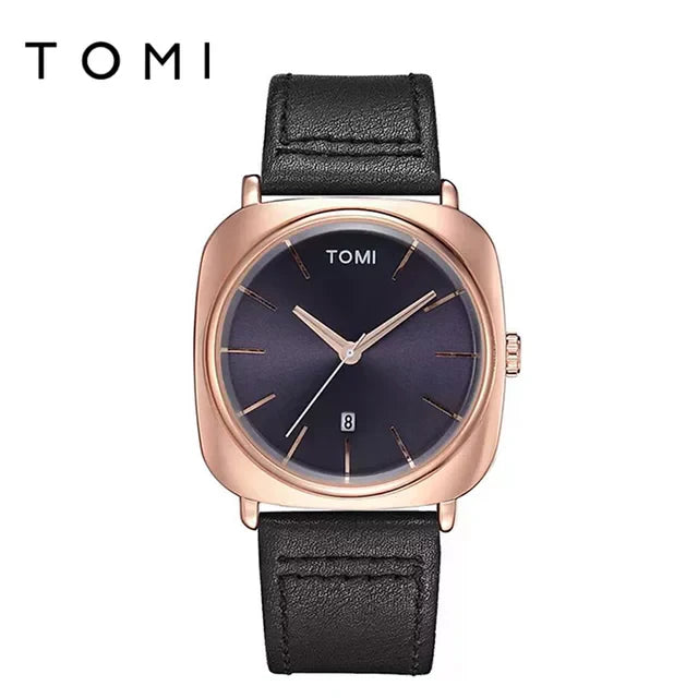 Men's TOMI T-084 Watch Quartz Date Leather Strap