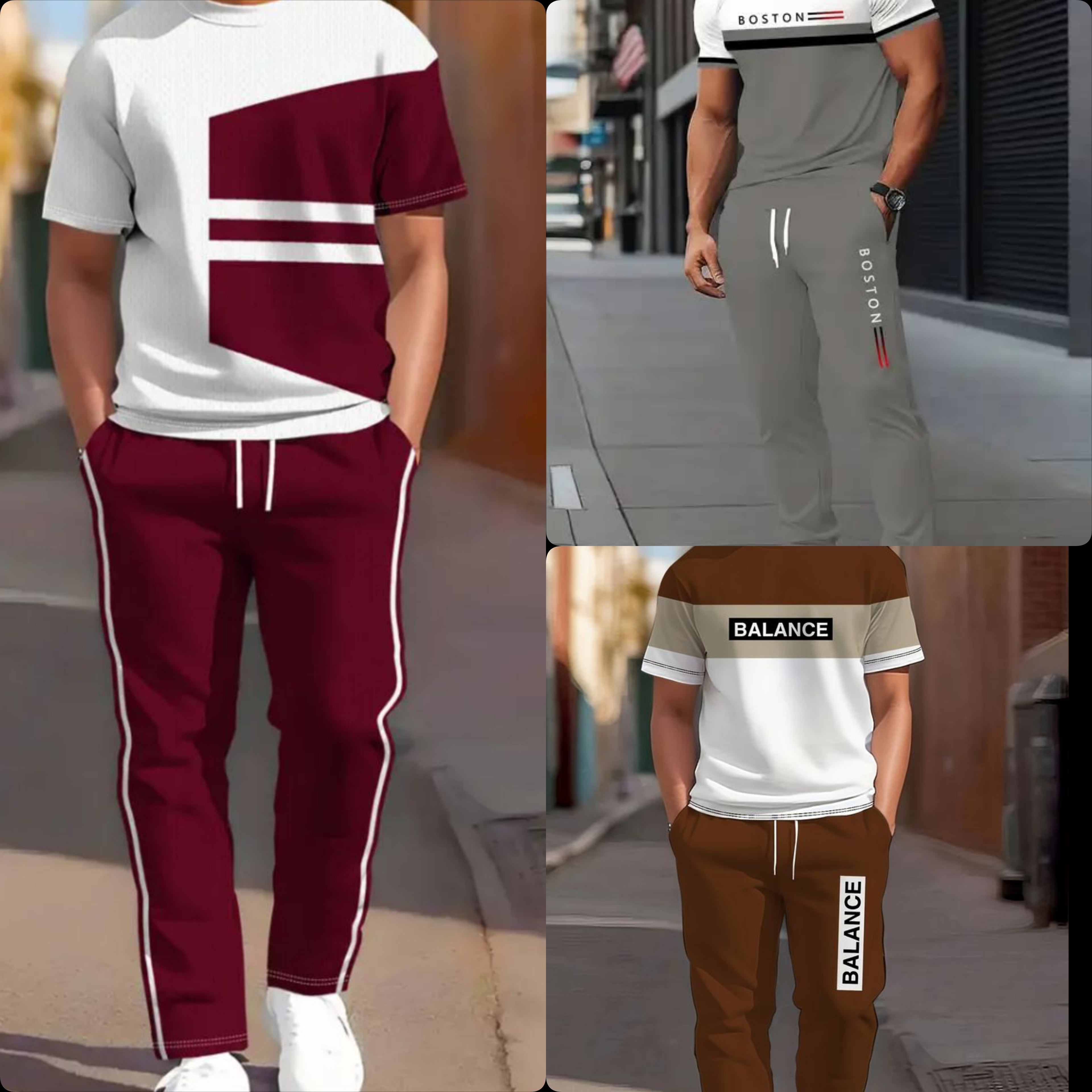 Pack of 3 Summer Trendy Tracksuits for Men –  001