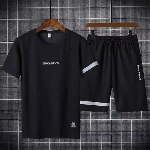 Buy 1 Get 1 Free Men's Summer Set Casual Sports Suit Tracksuit - Short Sleeves T-Shirt  899