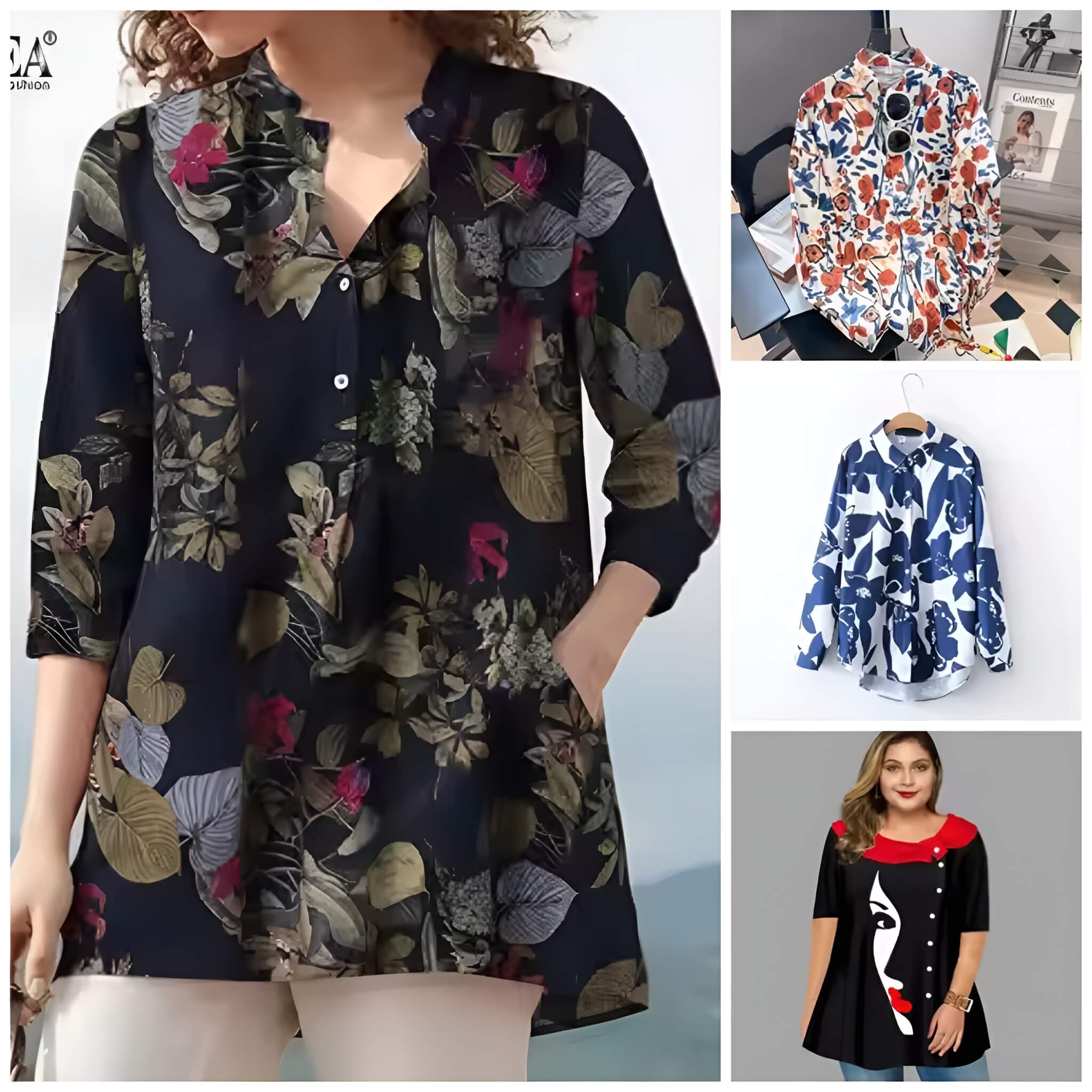 Pack of 4 Trendy Summer T-Shirts for Women – Floral & Graphic Prints | Breathable, Stylish, and Comfortable - 1021