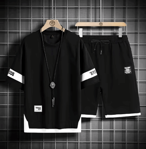 Buy 1 Get 1 Free Men's Summer Set Casual Sports Suit Tracksuit - Short Sleeves T-Shirt  890