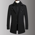 Premium Men’s Tweed Coat – Winter Long Overcoat with Inner Zip-Up Layer | Wool Blend Warm Stylish Jacket | 785