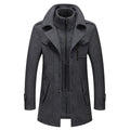 Premium Men’s Tweed Coat – Winter Long Overcoat with Inner Zip-Up Layer | Wool Blend Warm Stylish Jacket | 786