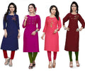 Pack of 4 Women's Summer Cotton Kurtis - 50% Off Sale - 1033475