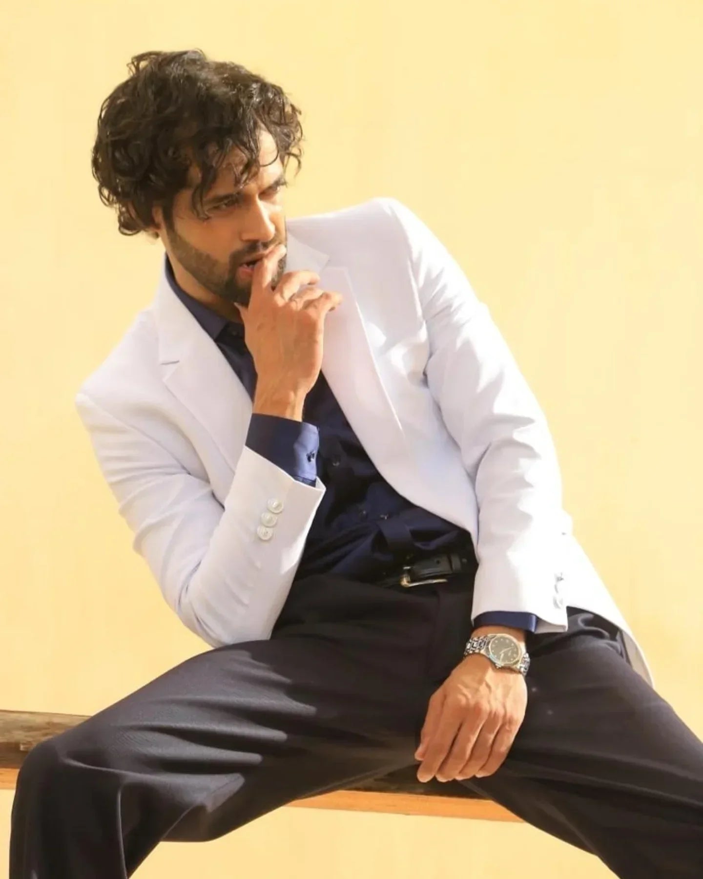 Men's High-end Positioning Solid Color Luxury Suits One Button Suit Set.