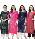 Pack of 4 Women's Summer Cotton Kurtis - 50% Off Sale - 1033476