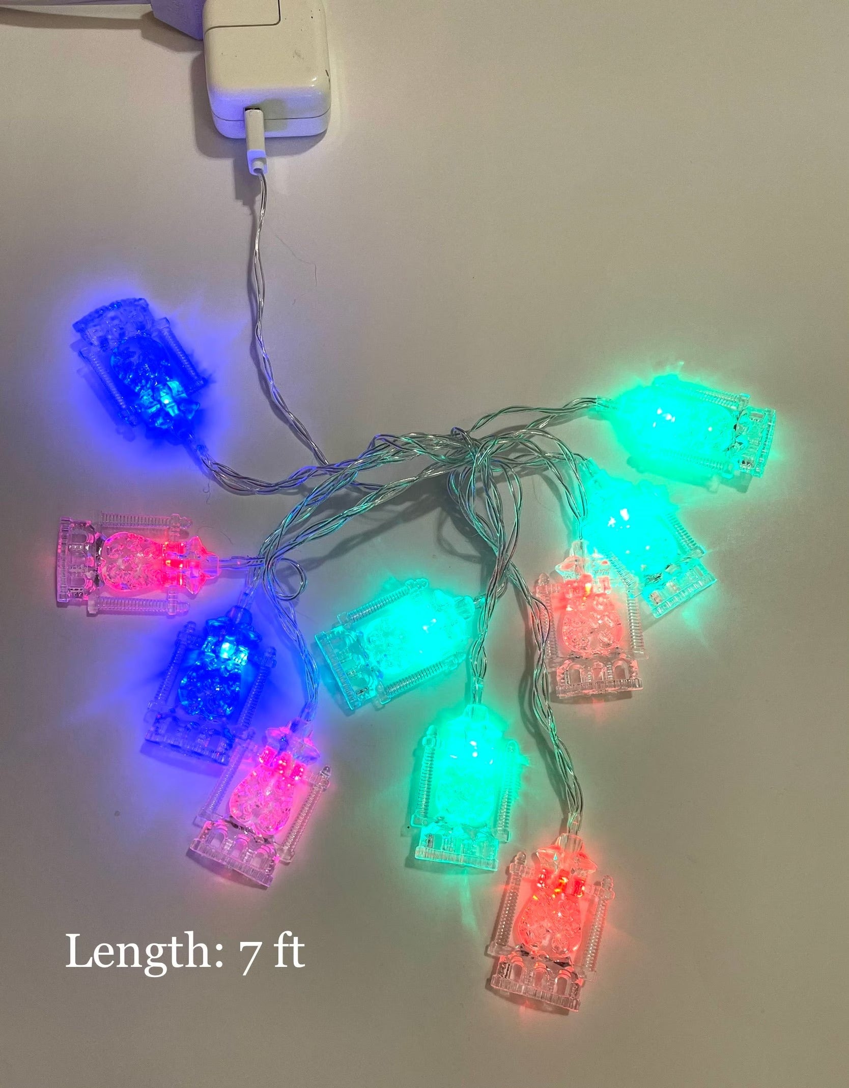 Eid Ramadan Lights: Gold Crescent Moon, Multi Color Lights