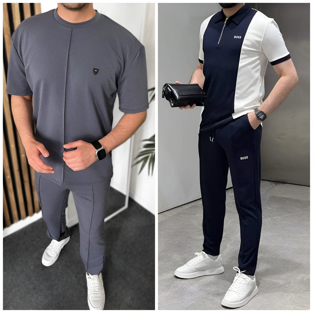 Buy 1 Get 1 Free Corduroy Tracksuit for Men | Spring & Summer Wear | 8391