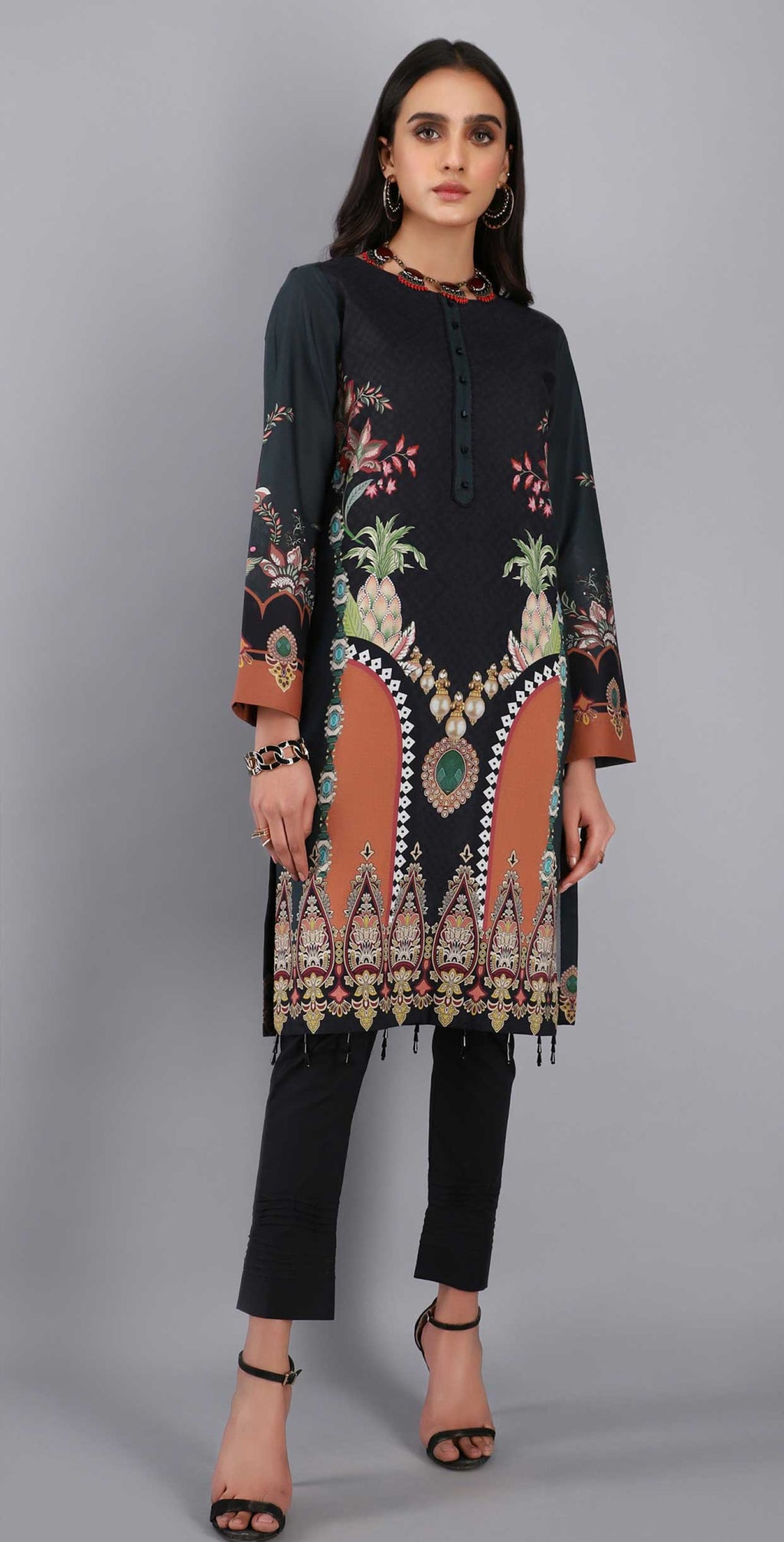 1 & Get 1 Free - Unstitched 1pc Digital Printed Lawn Shirt - Article 212